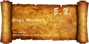 Bogi Norbert névjegykártya